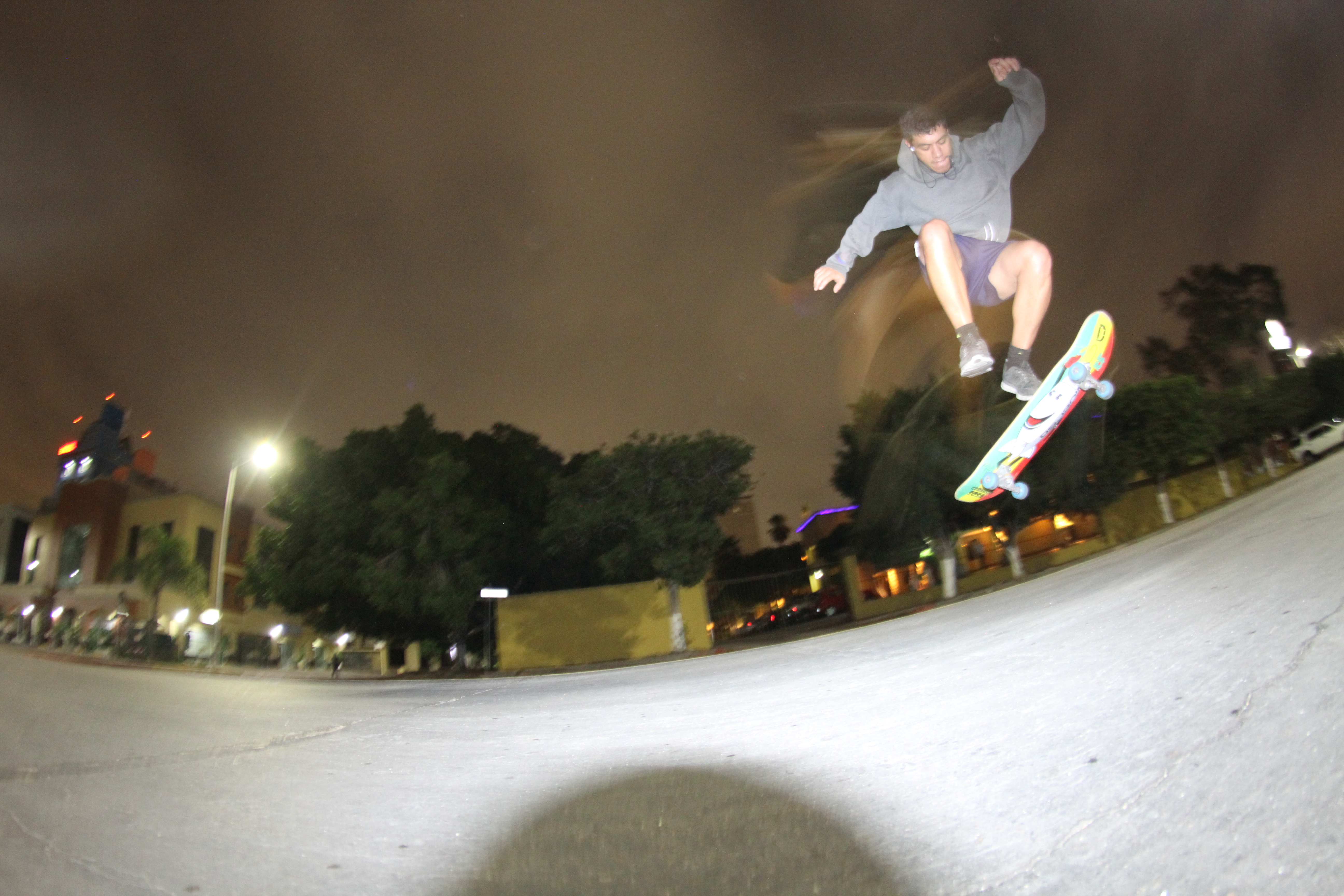 Skateboarder riding in Latin America